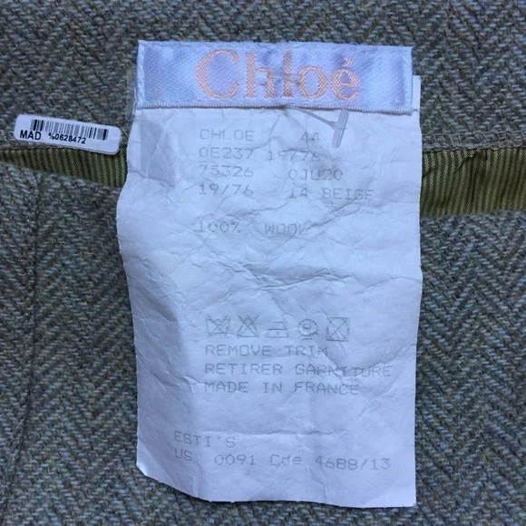 Chloe Wool Tweed Trumpet Skirt in Beige - Size 44 - Picture 4 of 8